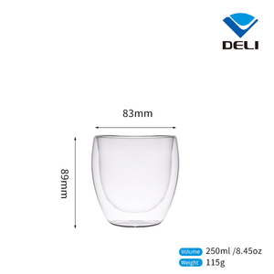 Taza de cristal de doble pared <span class=keywords><strong>para</strong></span> uso en el hogar, cristal transparente de lujo de 100ml y 3,38 oz, gran oferta de <span class=keywords><strong>Apple</strong></span> verde - Product Image 2