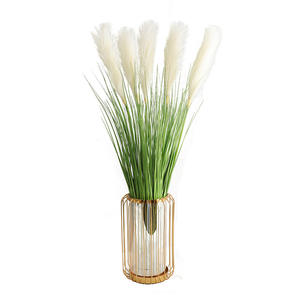 Herbe artificielle de la pampa, fleurs artificielles en soie, grandes plantes, tiges de verdure, fausse herbe pour chambre, décoration intérieure - Product Image 4