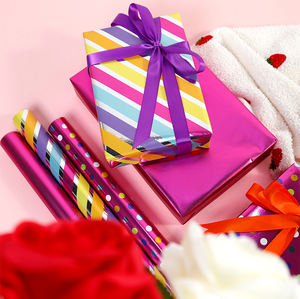 High Quality Disposable Coated Art <b>Paper</b> Roll for Christmas and <b>Birthday</b> Gift Wrapping - Product Image 6