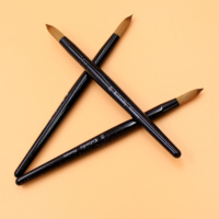 Fournisseur d'outils pour ongles Marque privée Paillettes noires brillantes Manche Kolinsky Brosse à ongles en acrylique Vente en gros Pinceaux à ongles en acrylique OEM