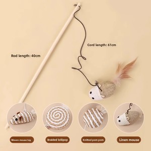 Juguete para Gatos, Varita Interactiva, Resistente a Mordidas, para Entretenimiento, con Campana y Ratón, para Navidad, San Valentín y Año Nuevo Chino - Product Image 4