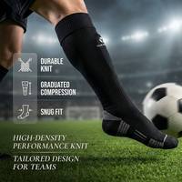 Chaussettes de football personnalisées OEM d'usine avec grip multi-silicone antidérapant, respirantes, mi-mollet