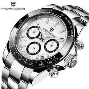 นาฬิกา Pagani Design รุ่น PD-1644 สำหรับผู้ชาย สายสแตนเลส โครโนกราฟ แสดงวันที่ ระบบควอตซ์ กันน้ำ สีเงิน - Product Image 1