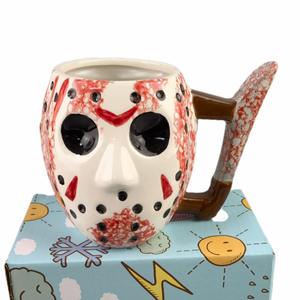 Venta al por mayor de Halloween <span class=keywords><strong>Horror</strong></span> Freddy Jason máscara taza bola fantasma diablo cien Slash pintado personalizado taza de café de cerámica - Product Image 5
