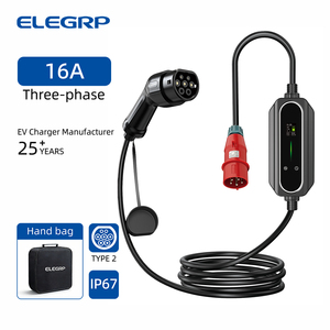 Cargador de Vehículos Eléctricos Portátil ELEGRP de Alta Calidad, 16A, Resistente al Agua, Tipo 2, con Cable de Carga y Potencia de Carga Ajustable - Product Image 1