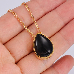 Collier de cendres de crémation en acier inoxydable minimaliste Collier d'urne de crémation en pierre naturelle pour animaux de compagnie - Product Image 6