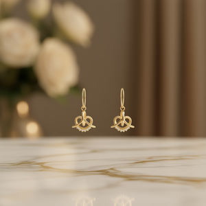 Orecchini a Perno con Fiocco in Oro 18K Massiccio, Cristalli e Strass con Incastonatura a Castone, Gioielli Unisex Minimalisti per Uso Quotidiano - Product Image 2