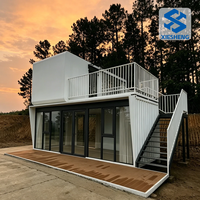 Maison préfabriquée de luxe de 20 pieds, type Apple Cabin, avec vue panoramique, pour hôtel-resort moderne.
