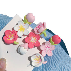 מיאו קוריאה בנות מתוק פרח שיער ורוד קליפ שיער עניבות ניילון קליפ צד פלסטיק קליפ צד קליפ של נשים - Product Image 1