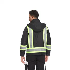 سترة سلامة عاكسة عالية الوضوح ملابس العمل الأمان ملابس العمل الشتوية في الخارج على الطريق وملابس البناء زي موحد