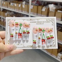 Nouvelle Mode Couverture Complète Ongles Extra Longs Faits à la Main Acrylique Presse sur Ongles Ensemble avec Colle XXXL Faux Ongles