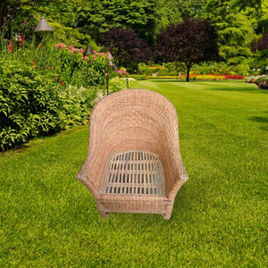 Canapé-chaise d'extérieur en bambou et rotin tressé à la main, design moderne vintage de haute qualité, résistant aux intempéries, pour jardin et chambre - Product Image 1