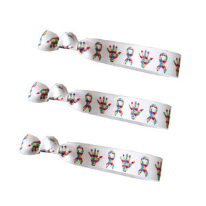 200 Uds concientización sobre el cáncer de mama banda elástica para el cabello al por mayor cinta Rosa lazo para el cabello pulsera niñas coleta titular accesorios para el cabello - Product Image 4