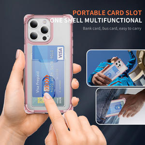 Étui de téléphone portefeuille <span class=keywords><strong>avec</strong></span> fente pour carte <span class=keywords><strong>transparente</strong></span>, <span class=keywords><strong>coque</strong></span> antichoc pour <span class=keywords><strong>iPhone</strong></span> 15 Pro 14 Plus 13 12 Mini <span class=keywords><strong>11</strong></span> Pro Max 16 E 17Air 8 XR XS - Product Image 6