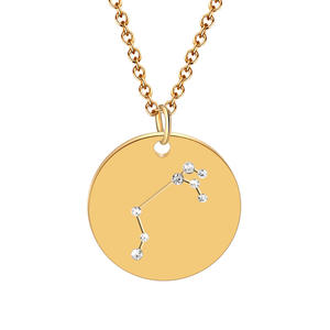 Lateefah Cadeau personnalisé Collier en acier inoxydable avec diamant rond et pendentif douze <span class=keywords><strong>astro</strong></span> - Product Image 5