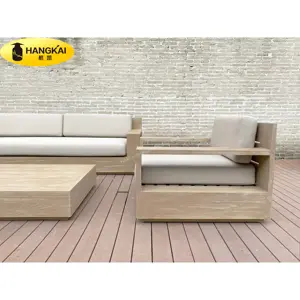 Comfortable Customized Outdoor Furniture Wooden Sofa Set Weather Teak Sofa