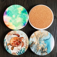 Sous-verre en céramique absorbant l'eau avec support en liège, tapis antidérapant résistant à la chaleur pour cadeau promotionnel