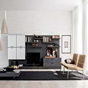 Hot Selling Modern Panel Design Living Room <b>Wall</b> Cabinet Custom Melamine Finish Wooden <b>TV</b> <b>Stand</b> Furniture - Product Image 4