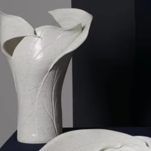 Jarrón de Cerámica Moderno de Lujo con Diseño Abstracto Incompleto de Patrón Floral, Esmaltado, para Decoración del Hogar - Product Image 4