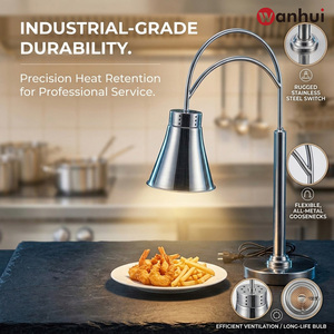 Lampe chauffante pour buffet de restaurant, hôtel, en acier inoxydable, avec bras courbé, autoportante - Product Image 5
