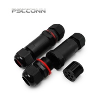 Connecteur circulaire étanche IP68 PSCCONN GW25 à 5 broches, prise de câble M25 grand diamètre 24A 450V pour éclairage extérieur de panneaux publicitaires et de tunnels