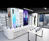 Conception de l'aménagement de magasin de téléphonie mobile personnalisée, présentoir de présentation d'accessoires de téléphonie mobile