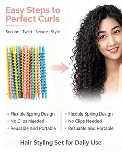 Rizadores de Pelo de Plástico en Espiral, Rodillos Fríos para Permanente, Herramientas de Estilismo con Correa para Uso en Casa o Salón - Product Image 2