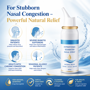 <span class=keywords><strong>Spray</strong></span> <span class=keywords><strong>Nasal</strong></span> Profesional de Agua Marina Hipertónica para Alivio de la Congestión Severa, Sinusitis, Reducción de la Hinchazón y Tratamiento - Product Image 5