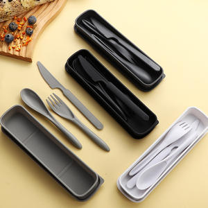 Juego de Cubiertos de Paja de Trigo Personalizado al por Mayor Ecológico, Diseño Minimalista Portátil, Estuche de Almacenamiento de Cubiertos para Viajes al Aire Libre - Product Image 3