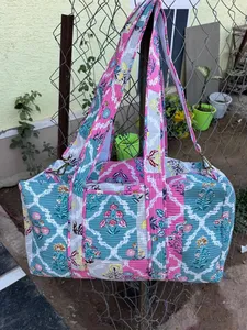 Women's <b>Large</b> Cotton Quilted Luxury Overnight <b>Bag</b> Washable <b>Beach</b>/Travel/Market Shopping <b>Bag</b> Perfect Gift - Product Image 2