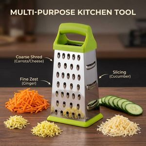 Outil multifonctionnel 4-en-1 en acier inoxydable durable pour trancher le fromage, les pommes de terre et les radis, compatible lave-vaisselle pour la maison - Product Image 2