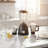 Penjualan Terlaris Penggiling Kaca 500w Wadah Stainless Steel Peralatan Dapur Elektrik Penghancur Buah Smoothie Mixer Juicer Blender