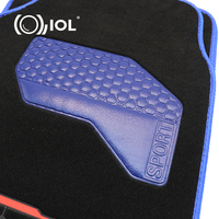 Tapis de voiture universel sport tendance, imperméable et anti-poussière en PVC bleu de 10 mm d'épaisseur, 4 pièces, nouvelle conception IOL 2025, excellente qualité, 500g