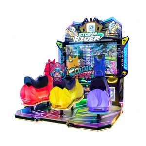 Máquina de Juego Arcade de Carreras de Caballos Dinámica para Tres Jugadores, con Monedas y Redención de Tickets, Diseño Novedoso y Colorido para Parques - Product Image 3