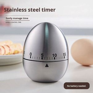 Creative Egg-Shaped 60-Minute Metal Kitchen <b>Timer</b> Mechanical Student Reminder for Baking and Cooking - Product Image 2