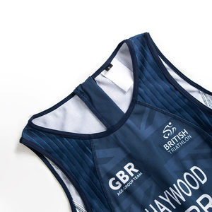 <span class=keywords><strong>Combinaison</strong></span> <span class=keywords><strong>de</strong></span> <span class=keywords><strong>triathlon</strong></span> sans manches aérodynamique personnalisée <span class=keywords><strong>de</strong></span> haute qualité Dlue pour femmes - Product Image 3