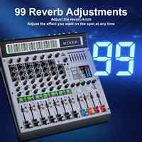 Mezclador de Audio Profesional Gooermi MK12 de 12 Canales para DJ, Consola de Mezclas con 99 Efectos DSP y Tarjeta de Sonido para Estudio