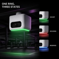 Sensor de Detección de Plazas de Estacionamiento Económico con Cámara de 4MP, Cobertura de 3 Bahías, Indicador RGB y Caja VLM AI Local para Estacionamiento Interior