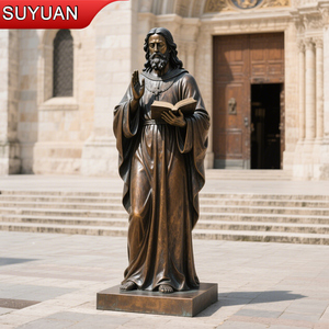 Statue en bronze moderne Saint François Assise Sculpture de figure religieuse populaire <span class=keywords><strong>pour</strong></span> églises Statues religieuses catholiques priant - Product Image 1