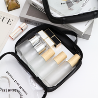 Sac de maquillage cosmétique en PVC, Logo personnalisé, transparent, étanche, paillettes, sac de beauté OEM personnalisé, pochette de voyage en plastique à fermeture éclair