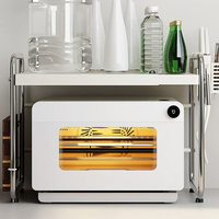 Étagère de cuisine multifonctionnelle extensible à 2 niveaux en métal pour micro-ondes et four grille-pain