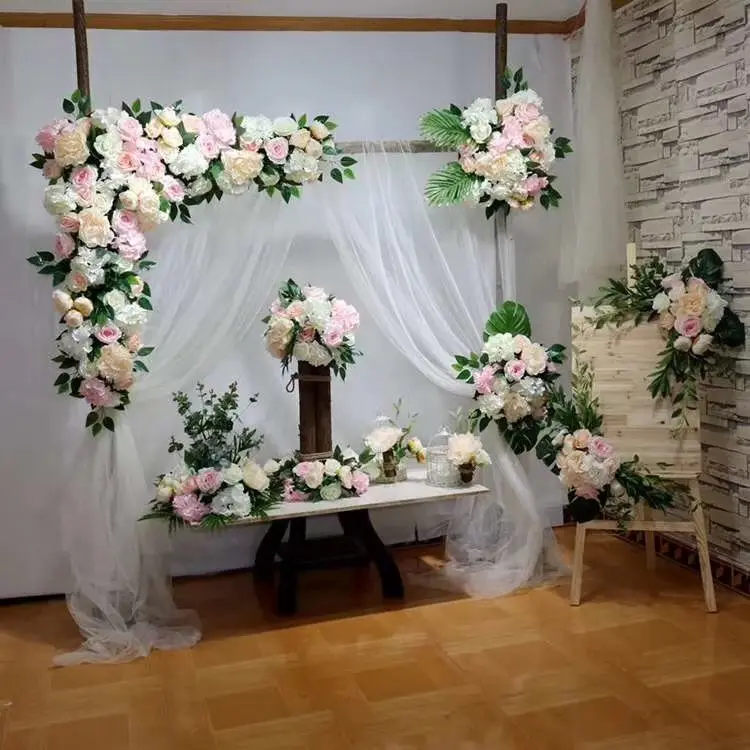 चीन नई डिजाइन शादी कृत्रिम फूल पृष्ठभूमि