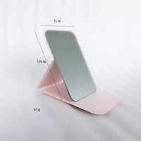 Miroir cosmétique LED double face en acier inoxydable ABS pliable de haute valeur portable pour les étudiants et le maquillage en déplacement