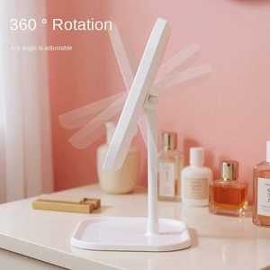 Miroir LED de bureau pour chambre à coucher, miroir de maquillage intelligent avec écran tactile et rangement pour fille - Product Image 3