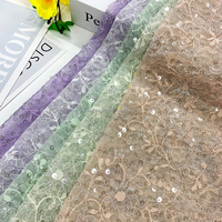 Tissu en dentelle à paillettes élégante et sexy en tulle écologique de luxe 2025 pour fête de mariage