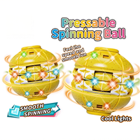 Balle Fidget Spinner à Pression avec Lumières et Motifs Fruités, Jouet Anti-Stress et Anti-Anxiété, Spinner de Bureau pour Enfants et Adultes