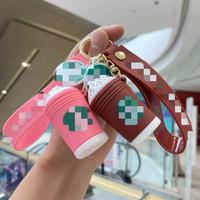 Porte-clés créatif en PVC 3D en forme d'ours de dessin animé, pendentif en plastique pour sac à dos, clés de voiture, cadeaux à suspendre pour couple