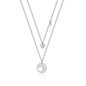 Nouveau Design Lovely <span class=keywords><strong>Coeur</strong></span> <span class=keywords><strong>Et</strong></span> Lune Charmes Collier Étanche Plaqué Or En Acier Inoxydable Couche Chaînes Collier Bijoux Pour Dame - Product Image 4