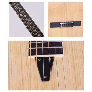 Guitarra acústica profesional de 39 pulgadas con tapa de abeto sólido de caoba guitarra clásica con estuche rígido incluido con pastillas de guitarra EQ - Product Image 6