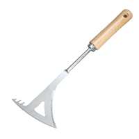 Herramienta para desherbar artefactos en forma de L, espátula de acero inoxidable para remover malas hierbas de grietas con mango de madera